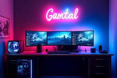 Anpassad neonskylt i gamingrum
